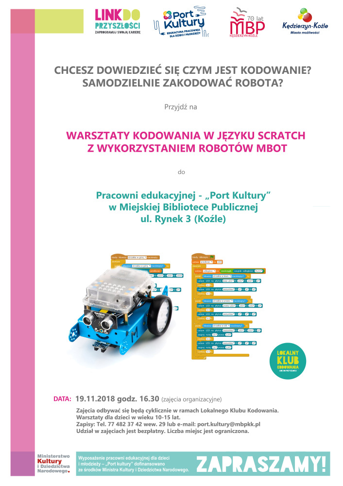 W porcie nauczą cię programować roboty - plakat