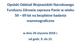 Opolski NFZ zaprasza do mammobusa