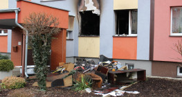 Pożar mieszkania w Koźlu