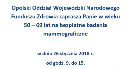 Opolski NFZ zaprasza do mammobusa