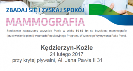 Bezpłatne badania mammograficzne