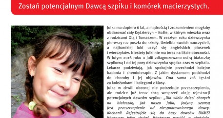 Dzień Dawcy Szpiku dla Julii i Innych